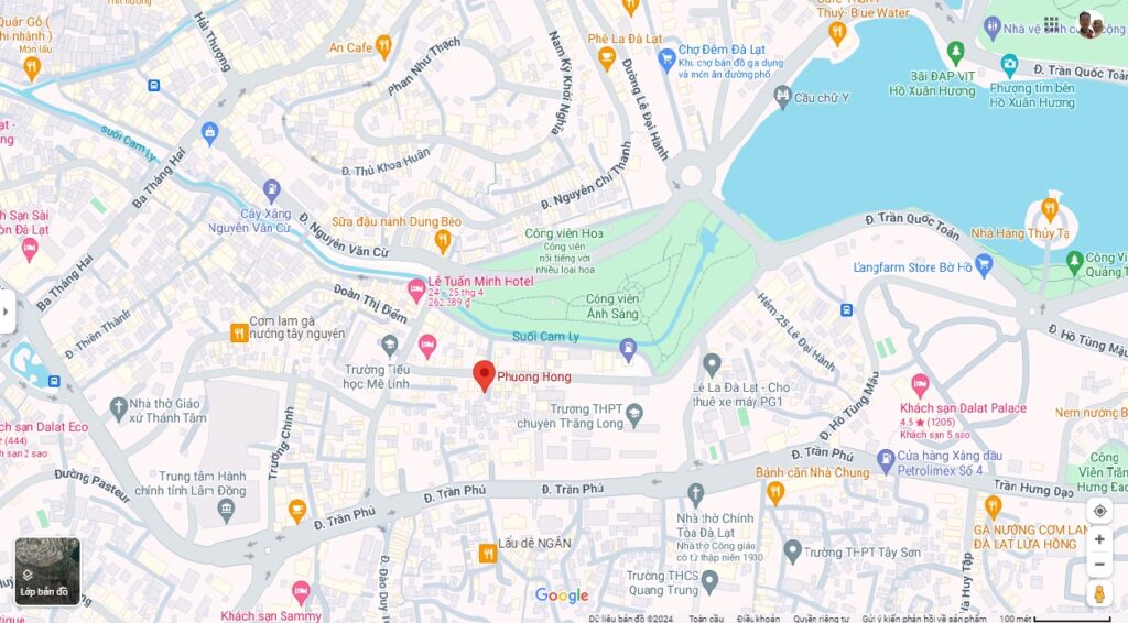 vị trí của khách sạn hồng trên map